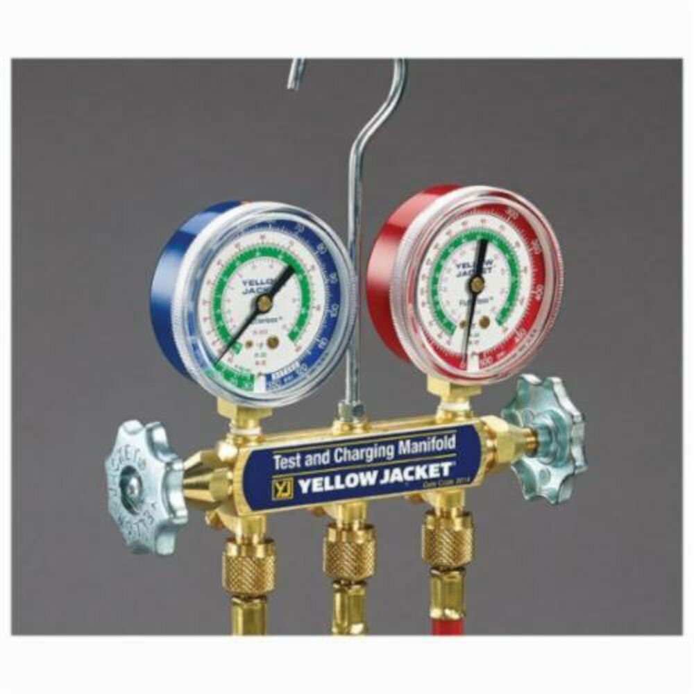 Yellow Jacket® Flutterless™ 41712 Manifold, 2-1/2" ga, Brass, Domestic