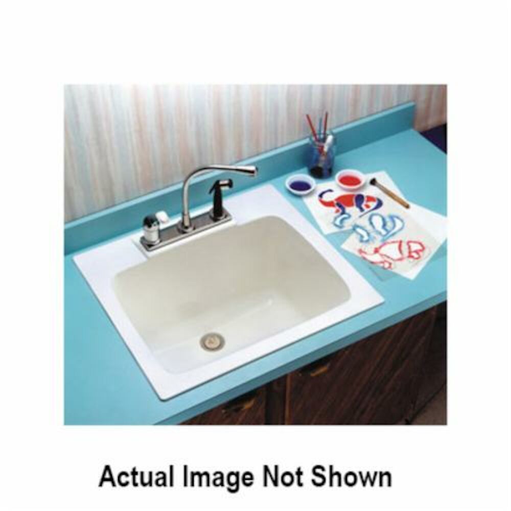 ELM® MUSTEE 10BN Self-Rimming Utility Sink, 25" W x 13-3/4" D x 22" H, Fiberglass, Bone