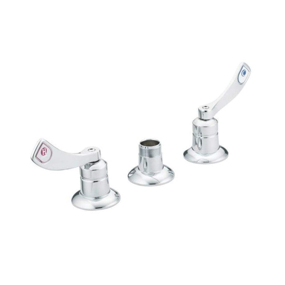 Moen® 8229 M-DURA™ Widespread Kitchen Faucet, 2.2 gpm, Chrome Plated, 3 Faucet Holes, 2 Handles, Import, Domestic