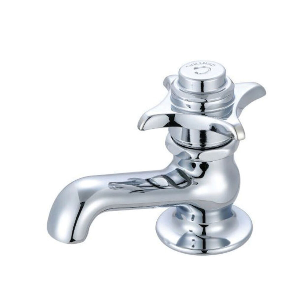 Central Brass 0255-C Self-Closing Cold Basin Faucet, 1.5 gpm, 1-5/16" H Spout, Polished Chrome, Domestic