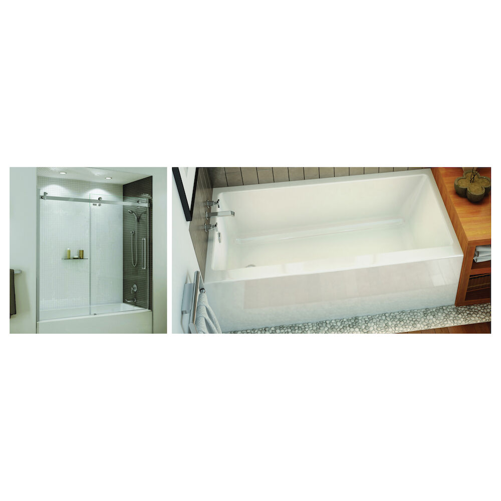 MAAX® 105705-L-000-001 Rubix 6032 Bathtub, Rectangular, 60" Lx32" W, Left Drain, White