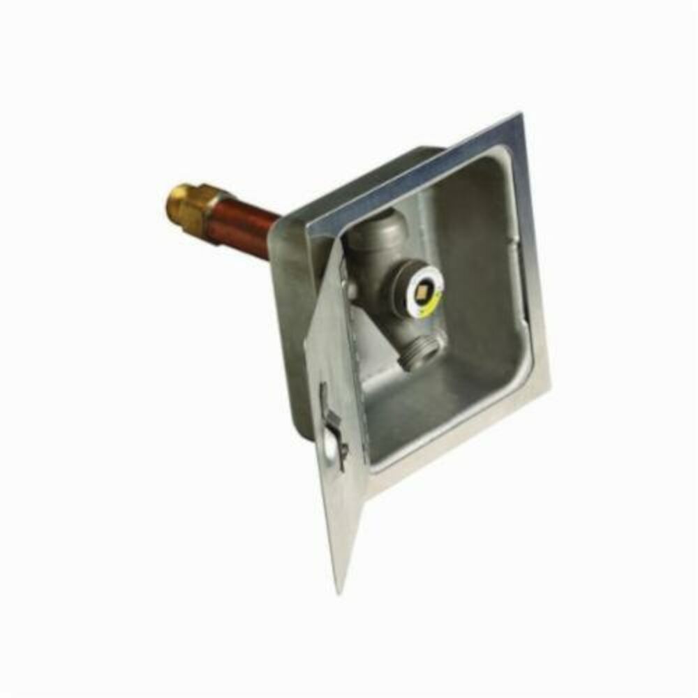 Smith® 5509QT (-12) 1/4 Turn Wall Hydrant With Square Box and Cover, 3/4x1/2 in, MNPTxFNPT, 12" THK Wall, 6x6" Wall Opening