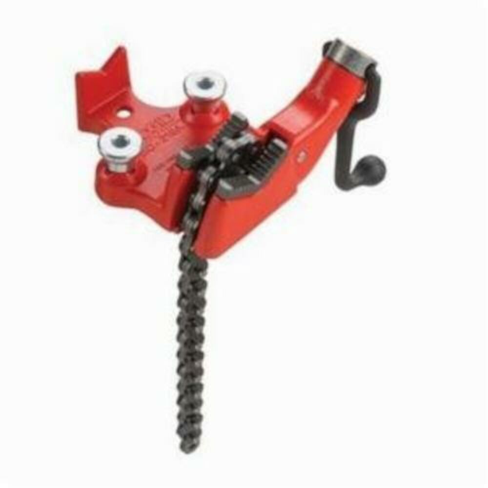 RIDGID® 40210 Top Screw Bench Chain Vise, 1/4 to 6" Pipe, 1/8 to 8" Load, Anchored Crank Head