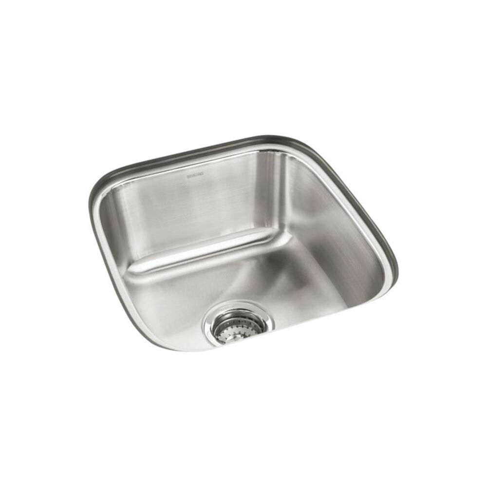 11448-NA Kitchen Sink, Rectangular, Under Mount, Stainless Steel, Luster