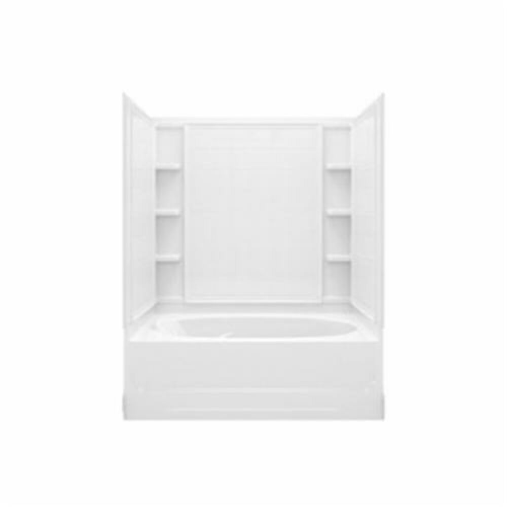 Sterling® 71100118-0 Ensemble™ Above Floor Drain Tile Bath/Shower, 60" L x 36" Wx74-1/4" H, Vikrell®, White