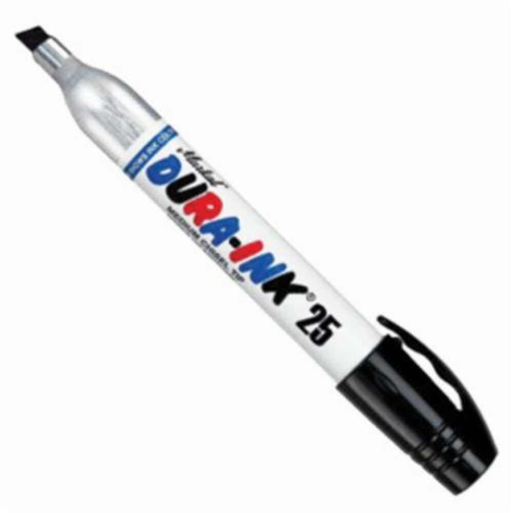 Markal® 96223 Dura-Ink® 25 King Size Permanent Ink Marker, 1/8 to 1/4" Chisel Tip, Fiber Tip, Black