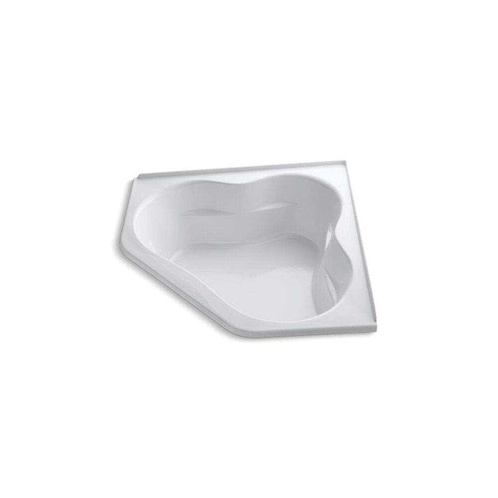 Kohler® 1161-F-0 Tercet® Bathtub with Integral Flange and Center drain, Soaking, 60" Lx60" W, Center Drain, White