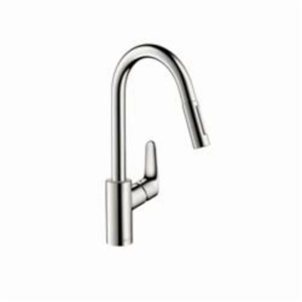 Hansgrohe 04505000 Focus Pull-Down Kitchen Faucet, 1.75 gpm, 1 Faucet Hole, Chrome Plated, 1 Handle, Residential