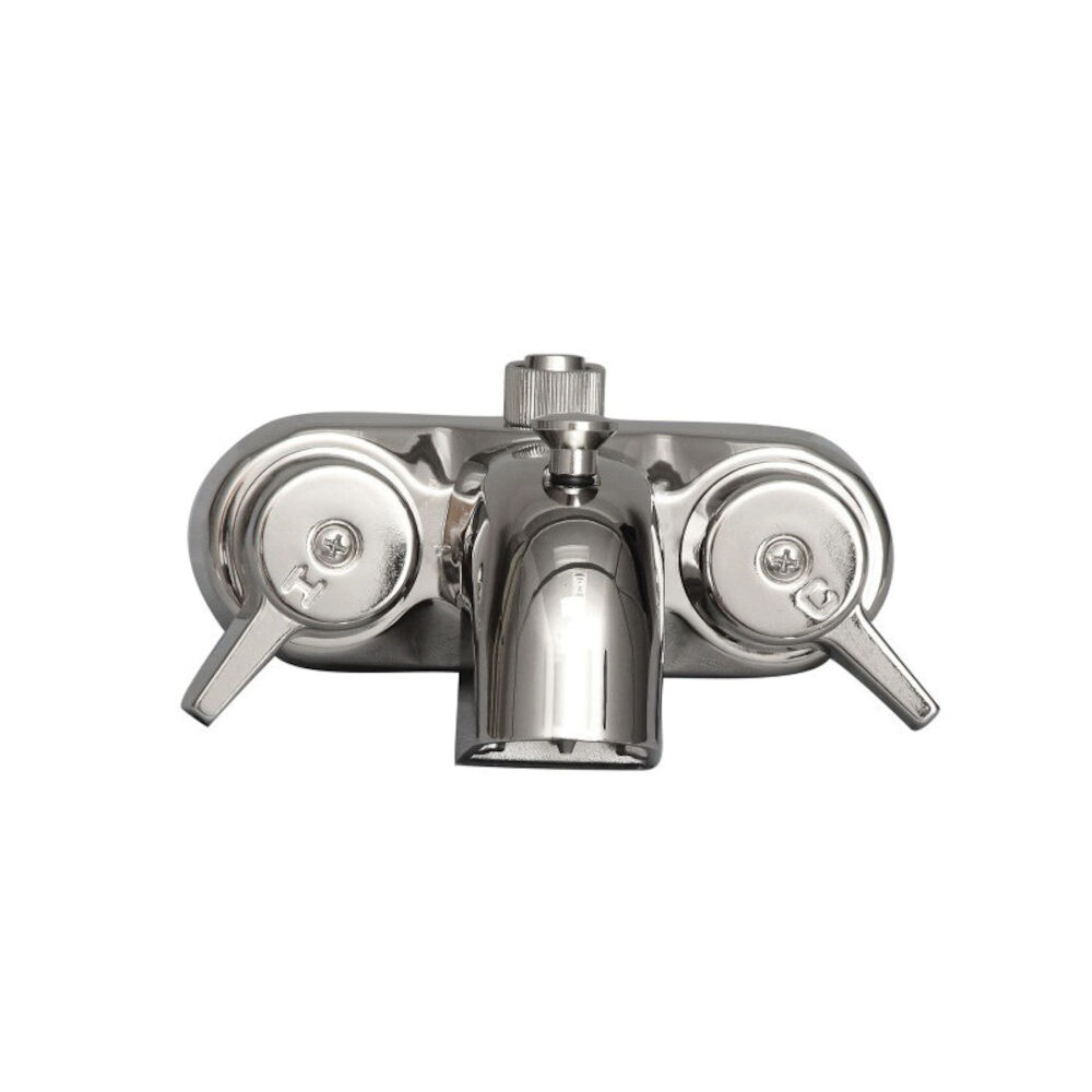 Barclay 195-S-CP Converto Quarter Turn Tub Shower Spout, 4 gpm, 3-3/8" Center, Polished Chrome, 2 Handles