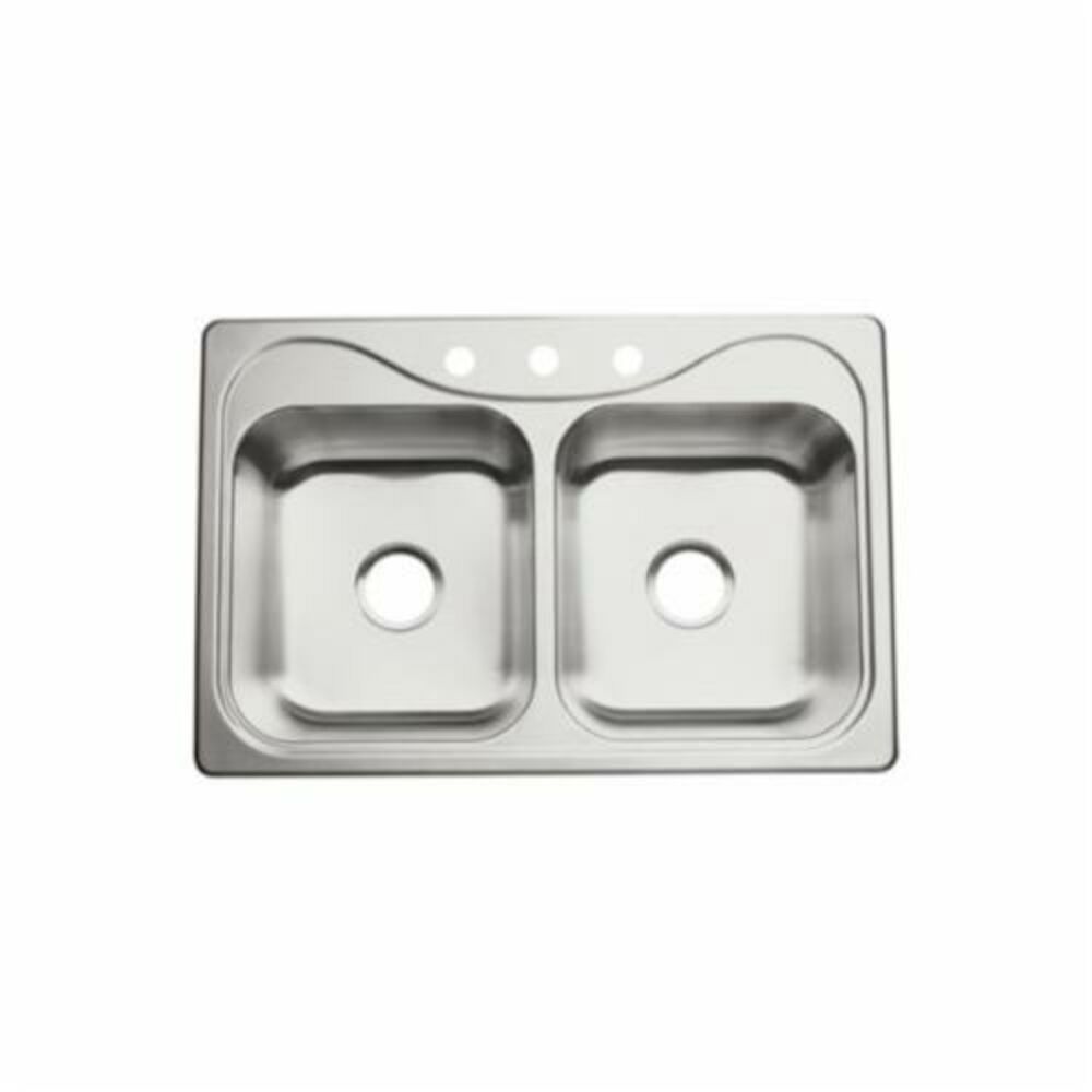 11401-3-NA Self-Rimming Kitchen Sink, Top Mount, Stainless Steel