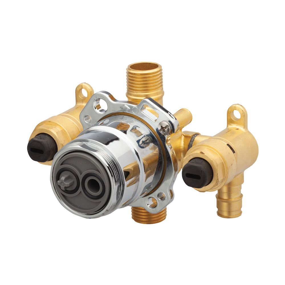 Gerber® G00GS527S Vertical Input Tub and Shower Valve With Quarter-Turn Service Stops, Hand Shower: No