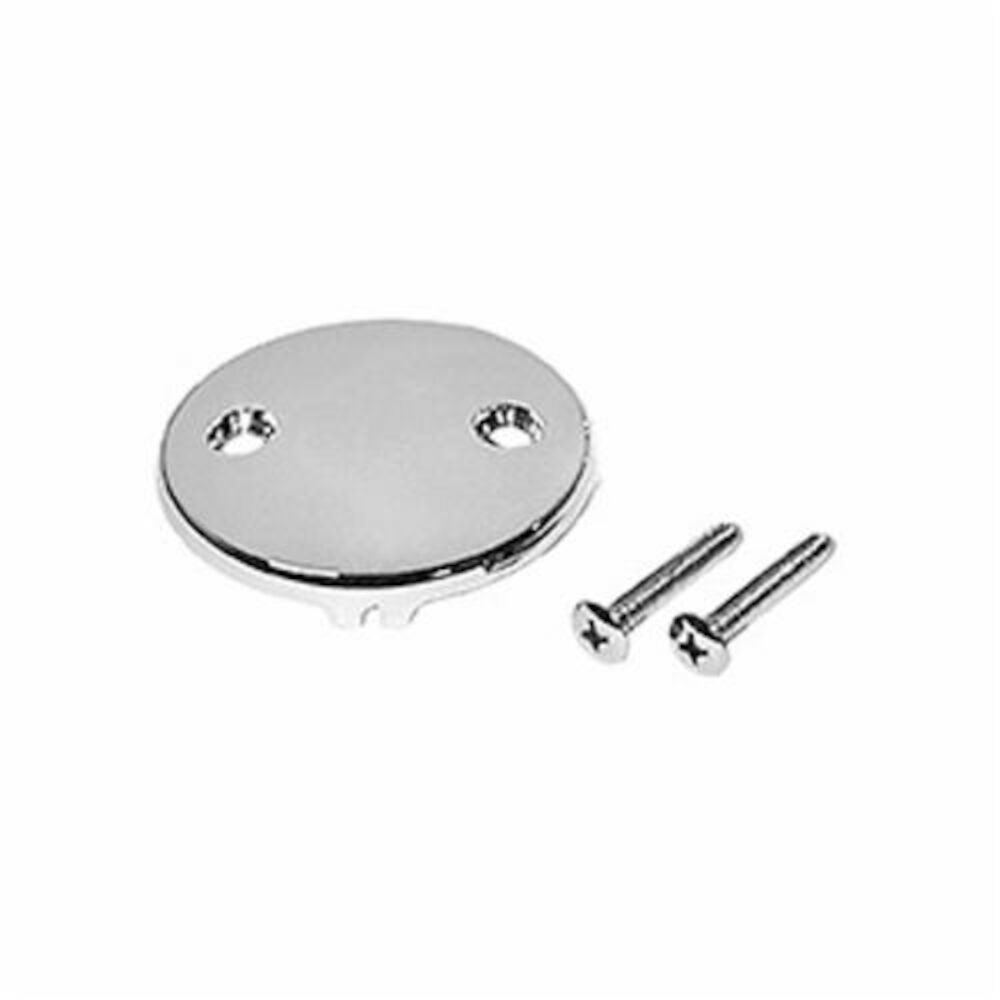 Sioux Chief 974-60102 2-Hole Blank Tub Faceplate w/ 2" Screw, Steel, Chrome Plated