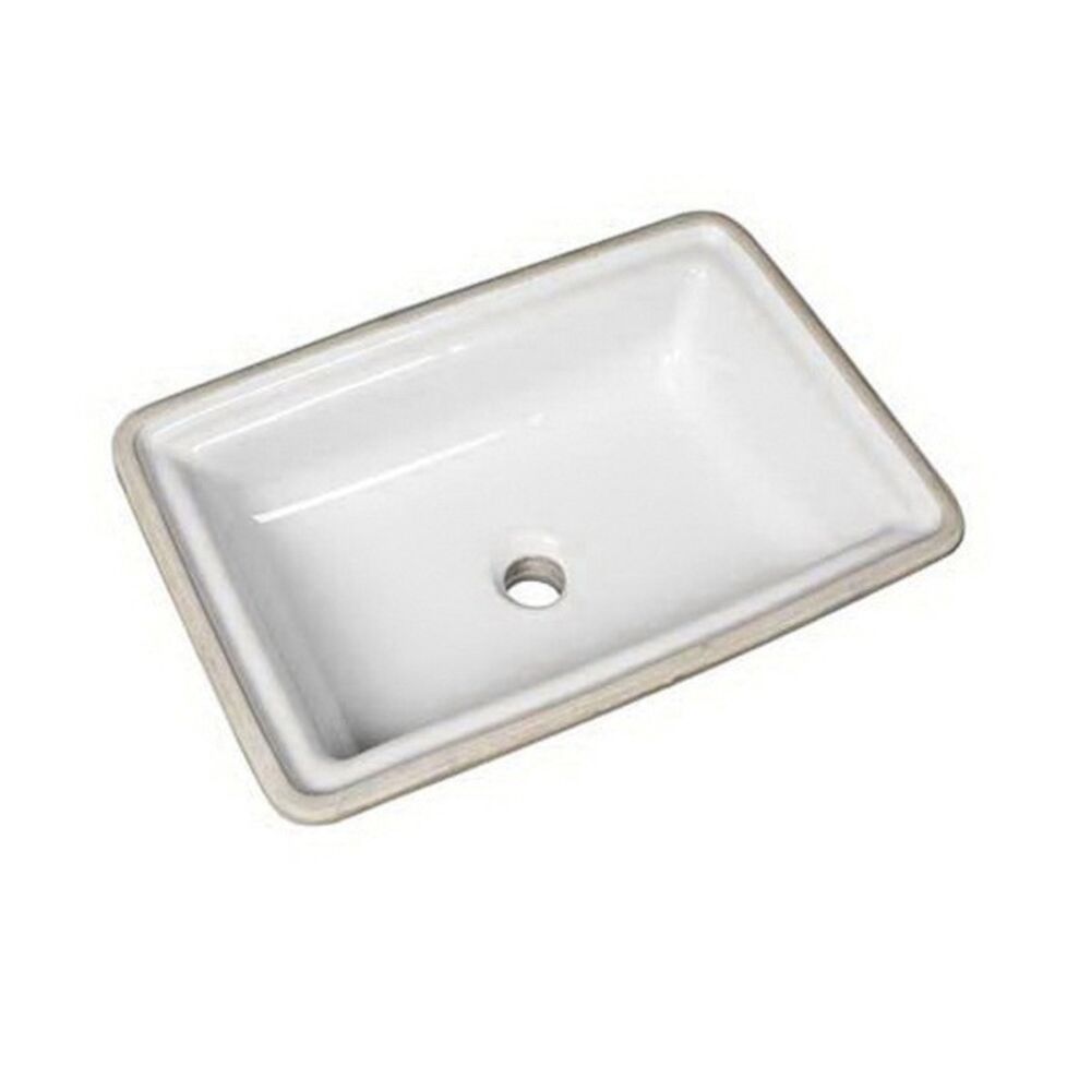 Mansfield® 234 WH Transitional Lavatory Sink With Front Overflow, Rectangular, Undercounter Mount, Vitreous China, White