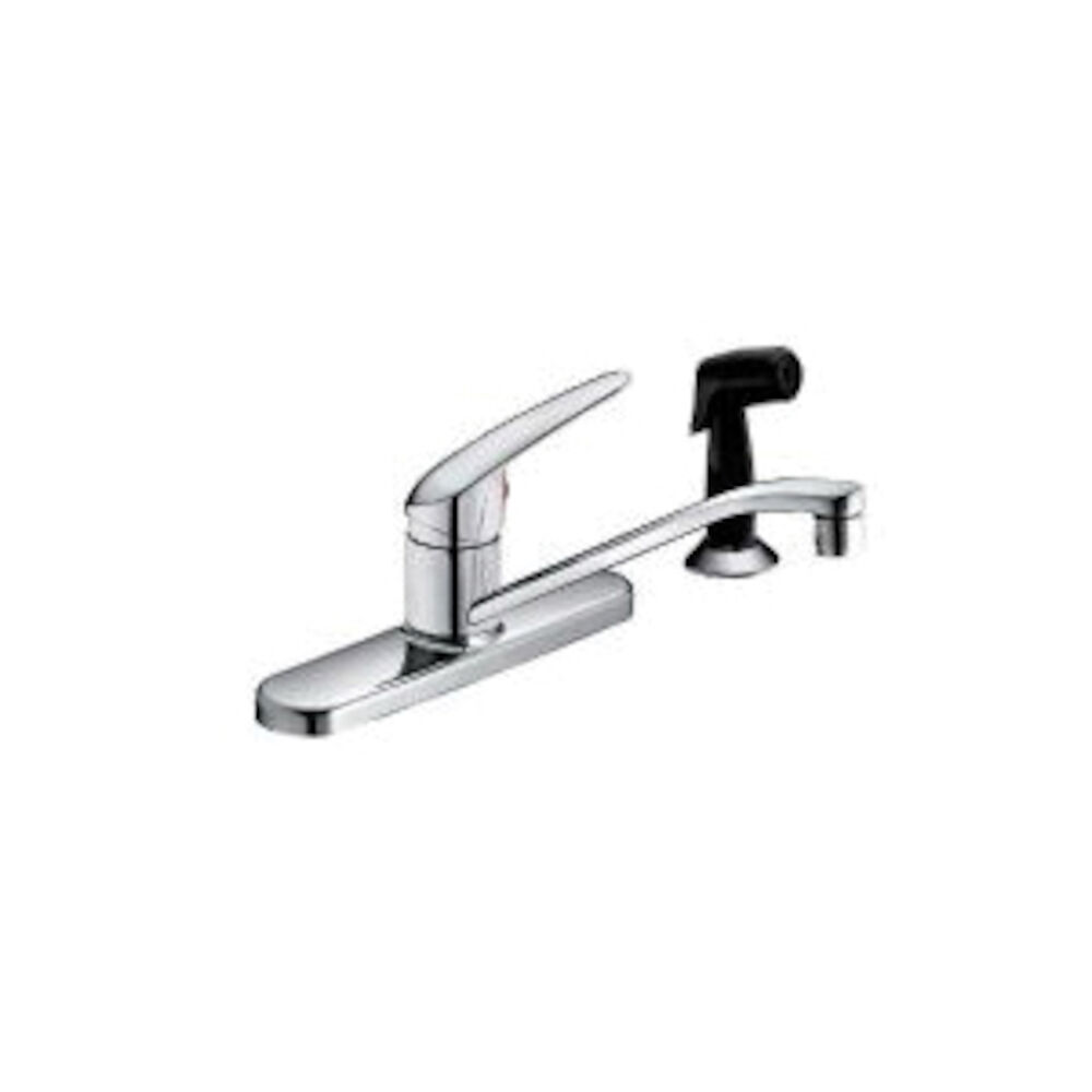 CFG CA40513B Cornerstone™ Kitchen Faucet With Black Side Spray, 1.5 gpm, 8" Center, Chrome Plated, 1 Handle, Import, Residential