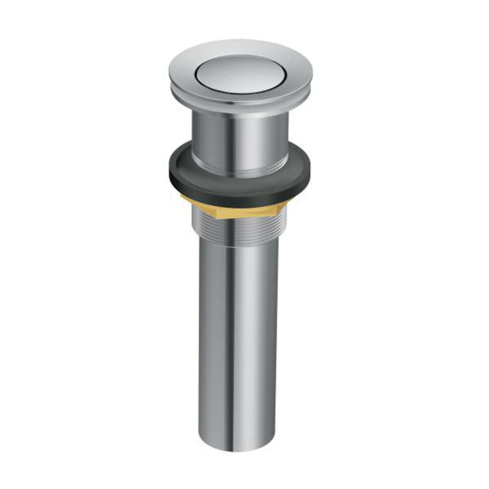 Moen® 140780 Push Button Drain, 1-1/4 in, Metal, Domestic