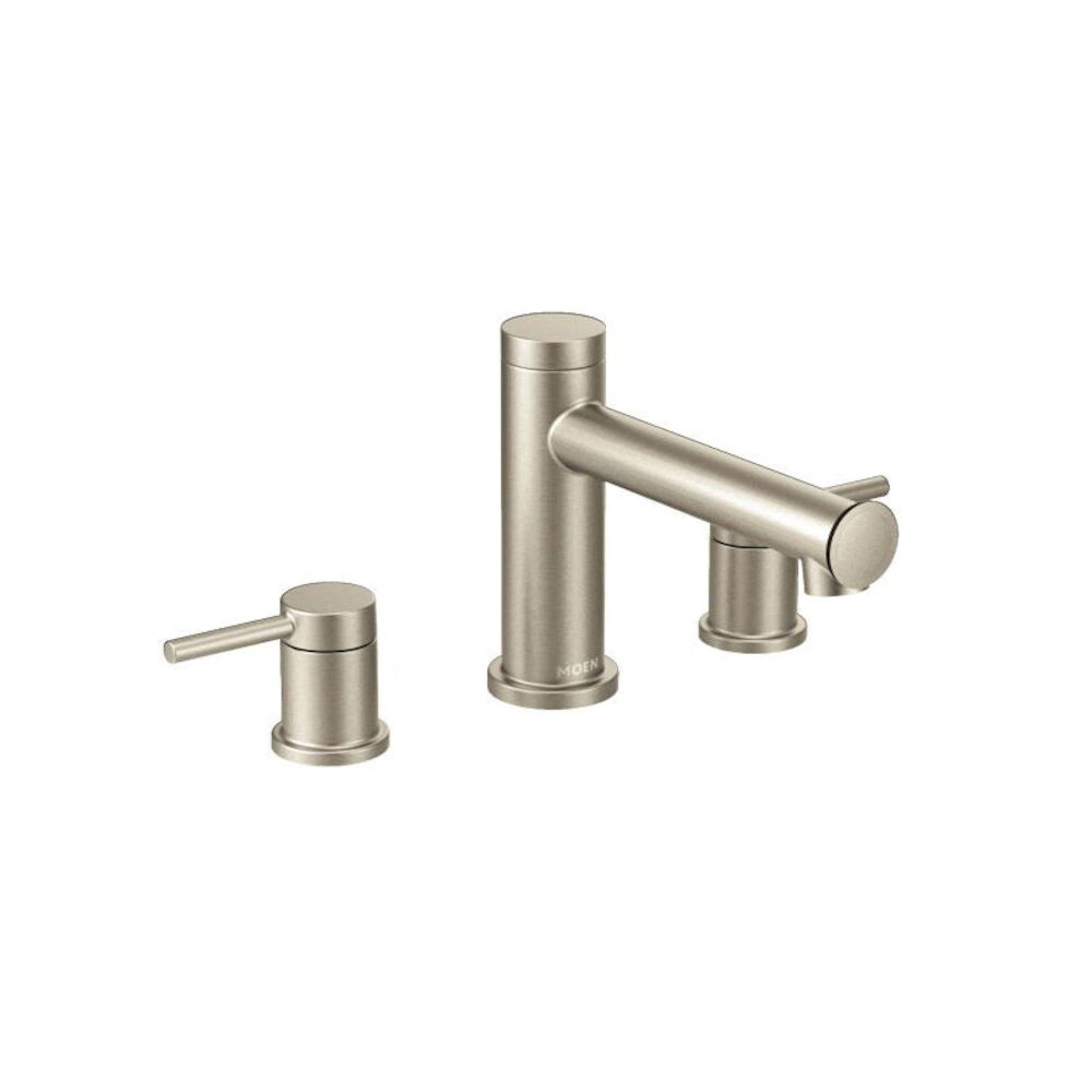 Moen® T393BN Roman Tub Faucet, Align™, 10" Center, Brushed Nickel, 2 Handles, Function: Traditional, Domestic