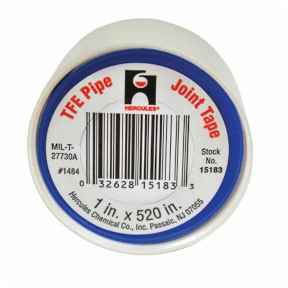 Hercules® 15183 Pipe Joint Tape, 520" Lx1" Wx3 mil THK, 10000 psi, TFE