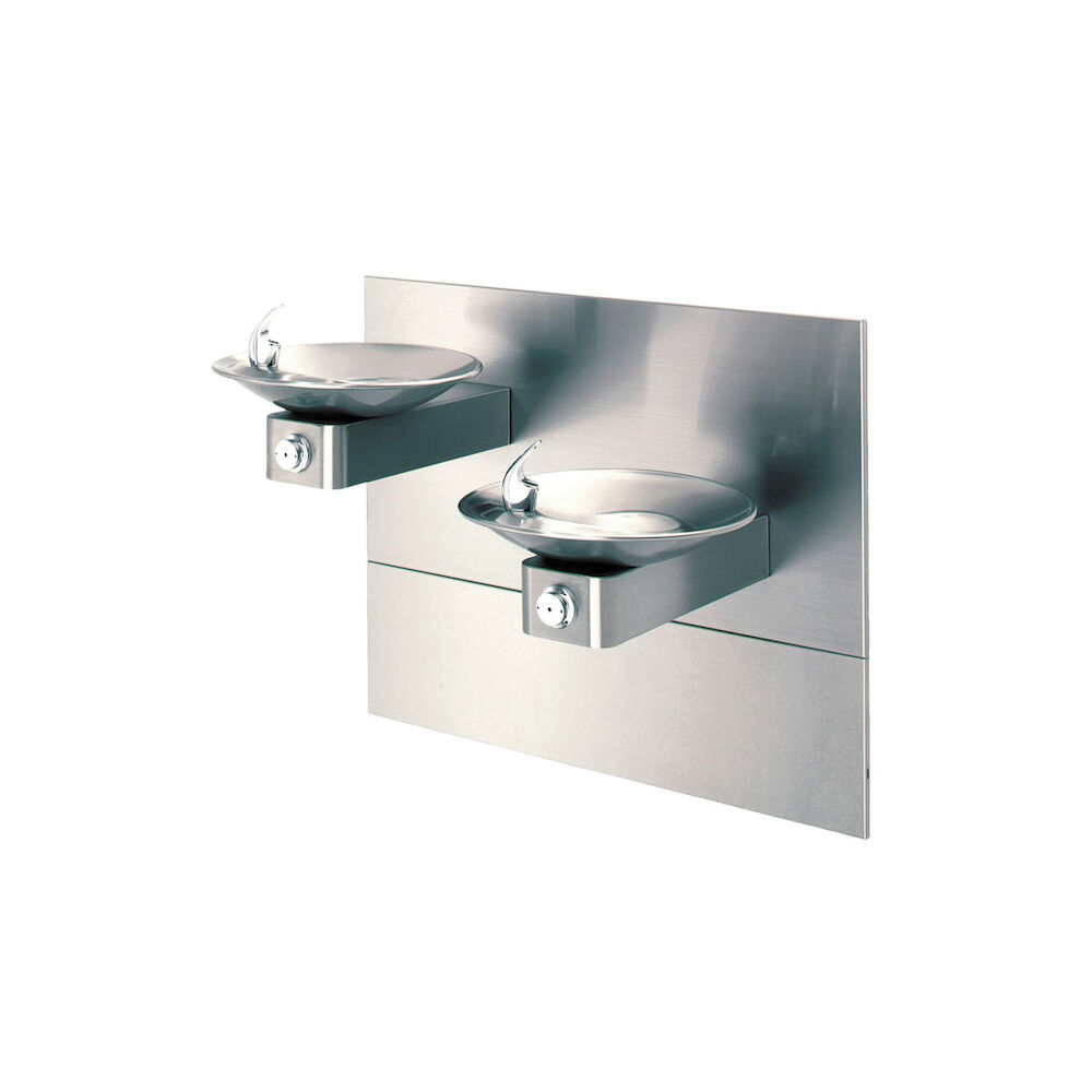 Haws® 1011MS Dual Wall Barrier Free Drinking Fountain, 0.45 gpm, Pushbutton Operation, Non-Refrigerated Chilling