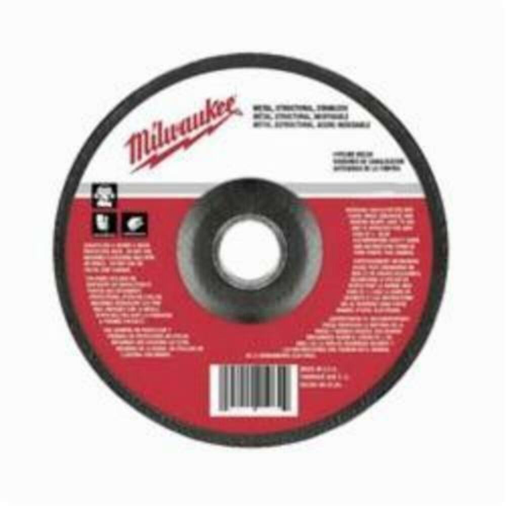 Milwaukee® Tool 49-94-6360 Depressed Center Wheel, 6 in Dia x 1/8 in THK, 30 Grit, Aluminum Oxide Abrasive
