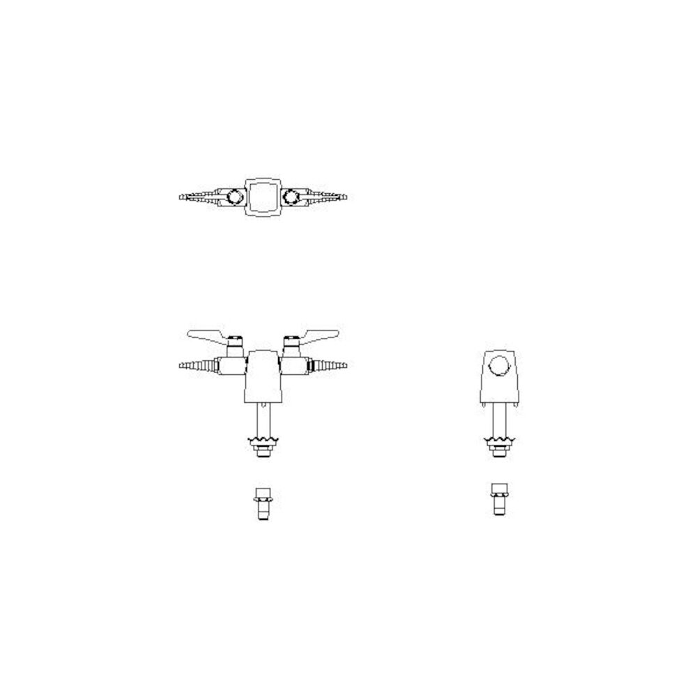 Commercial W62 Series Ball Valve Deck Mount Turret Ball Valve Hose Cocks at 180 Degrees, Chrome