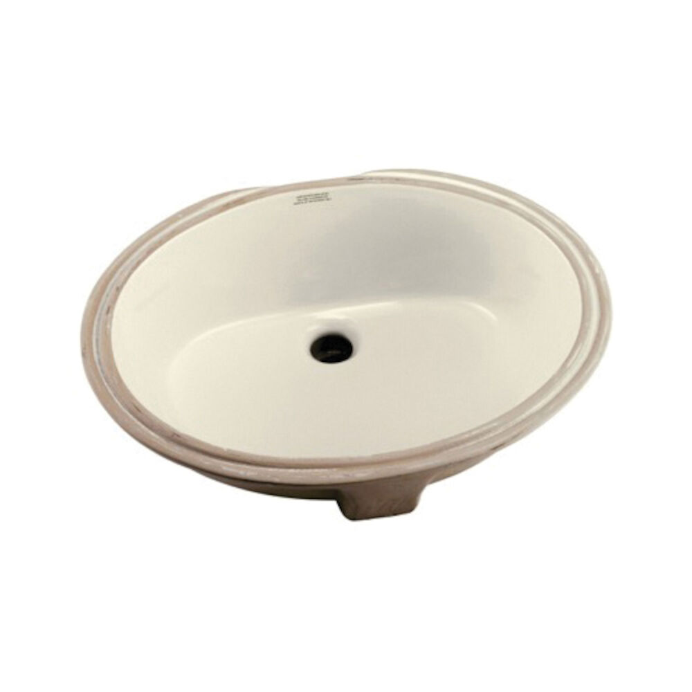 12-780-09 Luxoval™ Bathroom Sink With Rear Overflow, Oval, Undercounter Mount, Vitreous China, Biscuit