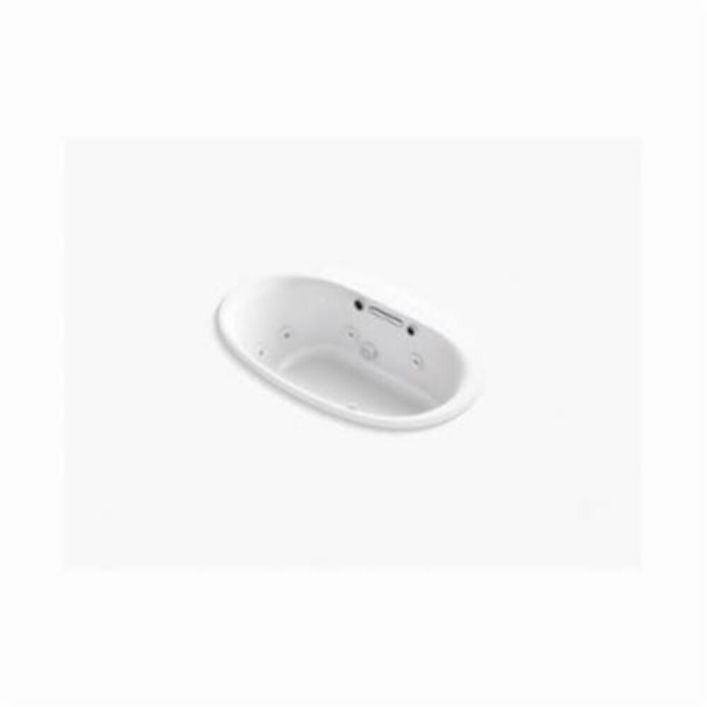 5714-XH2G-0 Underscore® Bathtub, BubbleMassage™ / Whirlpool, Oval, 59-11/16 in Lx35-3/4 in W, Center Drain, White