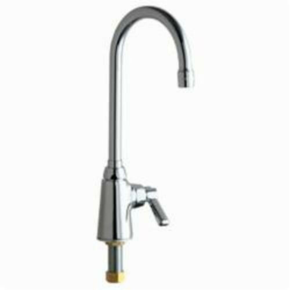 Chicago Faucet® 350-XKABCP Single Supply Sink Faucet, 2.2 gpm, Chrome Plated, 1 Faucet Holes, 1 Handles, Domestic, Commercial