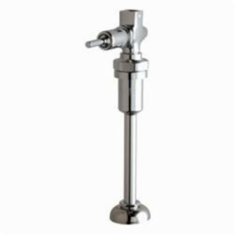 Chicago Faucet® 733-OHVBCP Straight Urinal Valve With Riser, 1/2" FNPT Inlet, 20 to 125 psi, Chrome Plated, Domestic