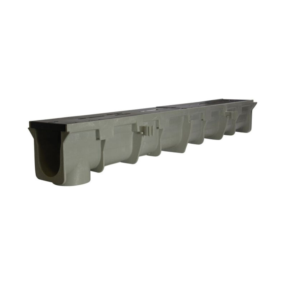 NDS® DS-094 Pre-Sloped Channel Drain w/ UV Inhibitor, Light Gray