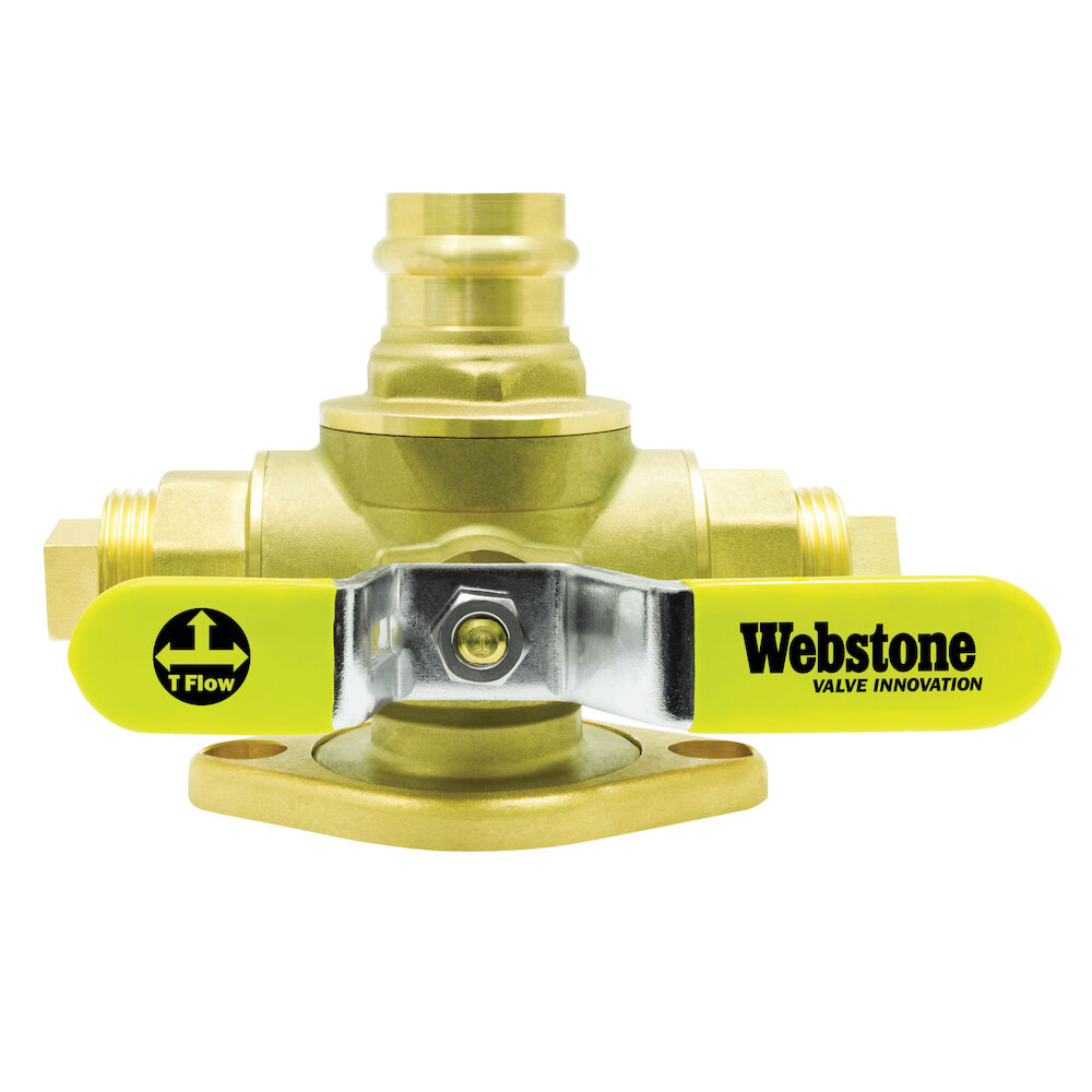 Webstone The Isolator® Pro-Connect Press™ H-81424HV 8142HV Ball Valve, 1 in, FNPTxPress, Brass Body, Full Port, PTFE Softgoods