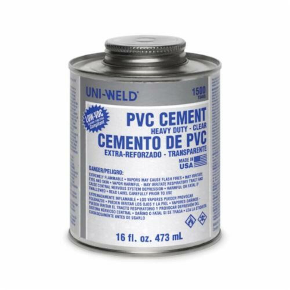 Oatey®  1546S Low VOC PVC Solvent Cement, 16 oz, Liquid, Clear, 0.94 +/- 0.02