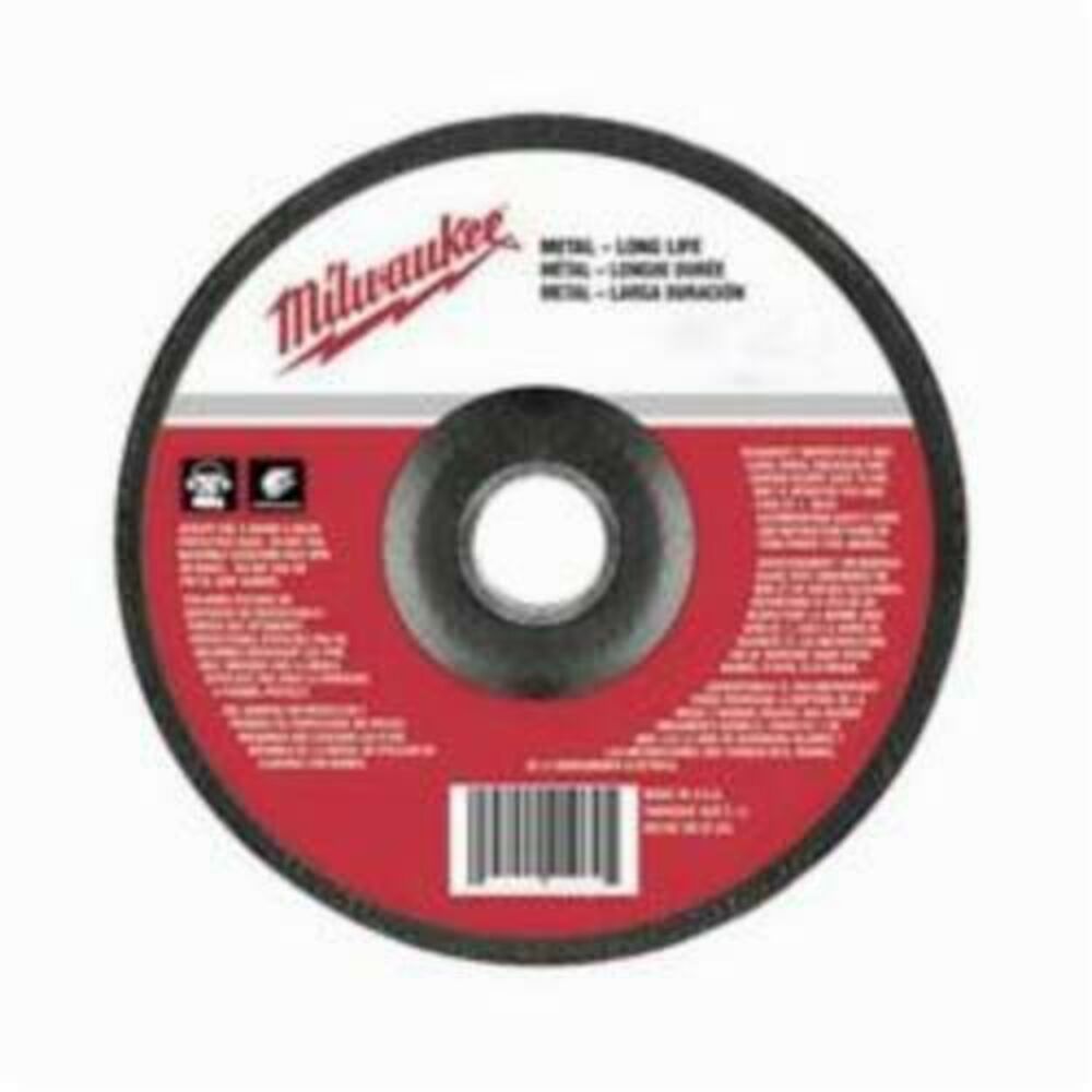 Milwaukee® Tool 49-94-6330 Depressed Center Wheel, 6 in Dia x 1/4 in THK, 24 Grit, Aluminum Oxide Abrasive
