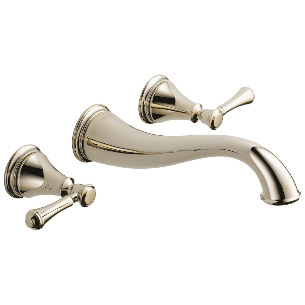 Delta Cassidy™ Two Handle Wall Mount Bathroom Faucet Trim, Polished Nickel