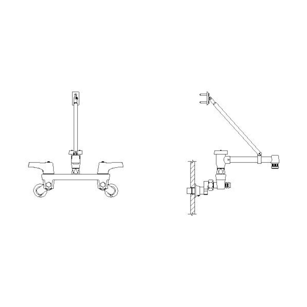 Commercial 28C2 Two Handle 8" Wall Mount Service Sink Faucet, Chrome