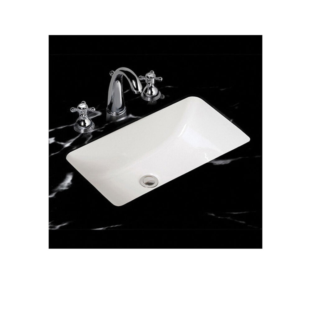 Mansfield® 218NS WH Petite Covington Lavatory Sink With Consealed Front Overflow, Rectangular, Undercounter Mount, Vitreous China, White