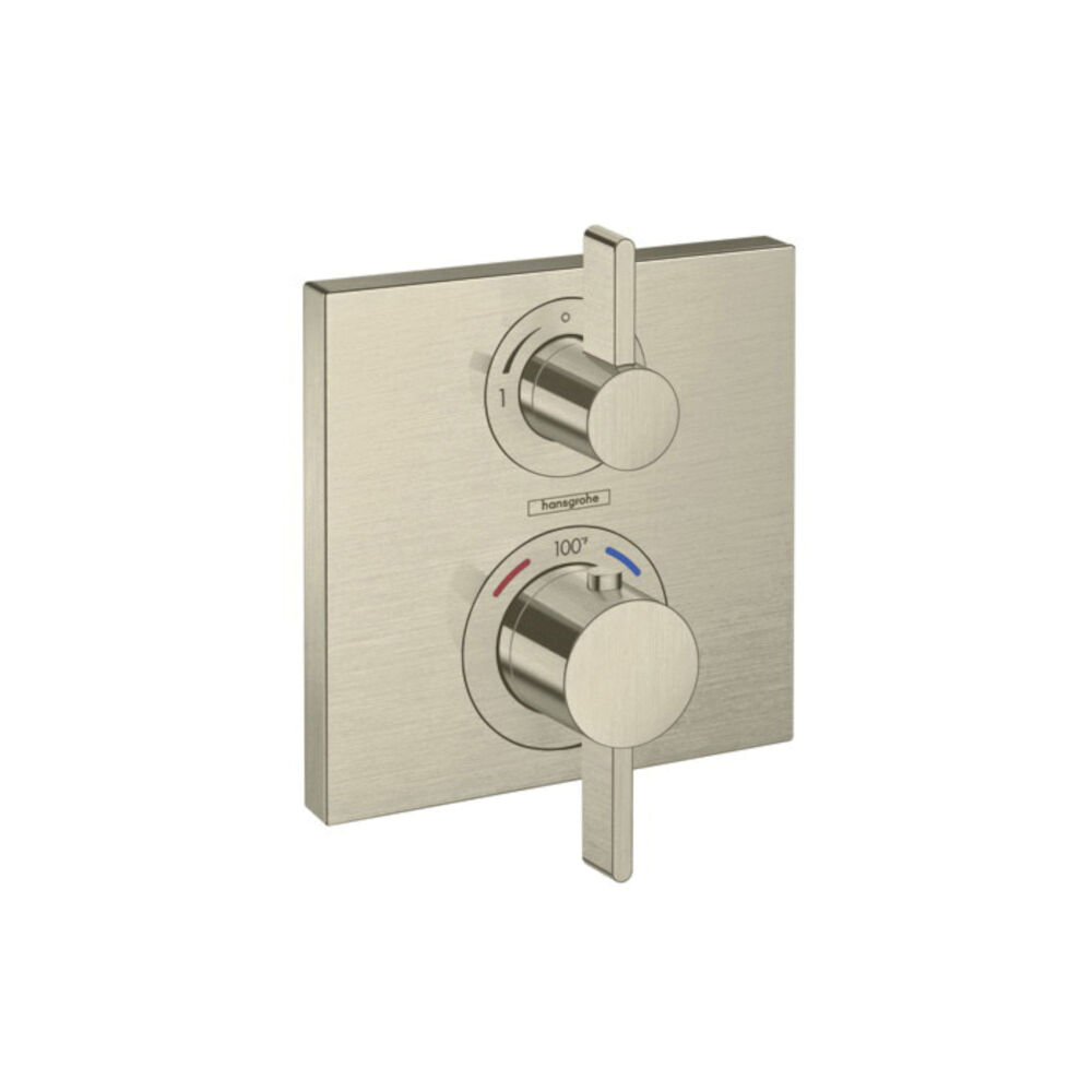 15712821 Ecostat Square Thermostatic Trim With Volume Control, Brushed Nickel