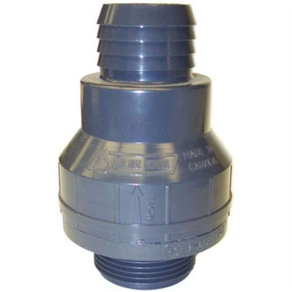 Merrill™ SPCV125B Sump Pump Check Valve, 1-1/4x1-1/2 in, MNPTxBarb or Slip, Thermoplastic Body, Domestic