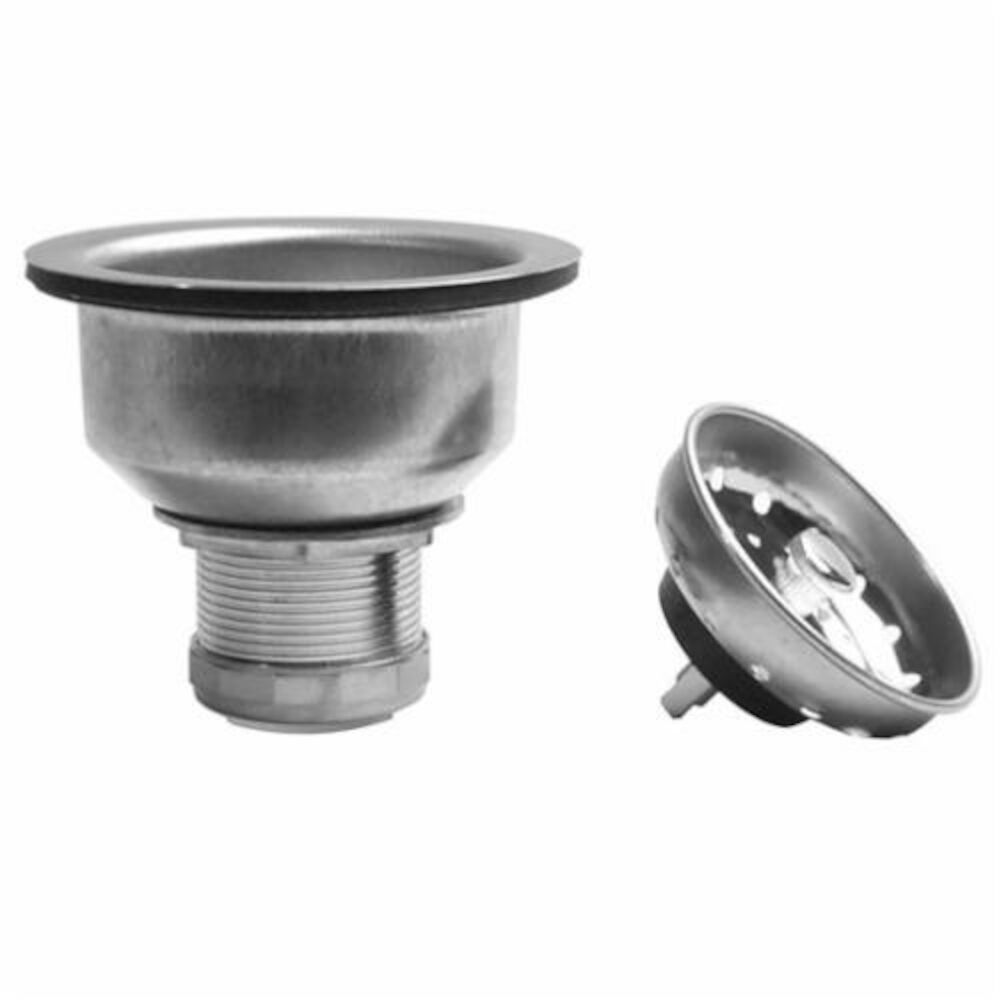 JB Products™ 1133DB Deep Locking Cup Strainer w/ Stick Post Basket and Brass Nuts, Stainless Steel