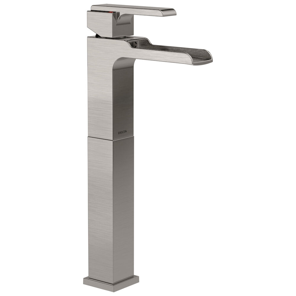 Delta Ara® Single Handle Vessel Channel Bathroom Faucet, Stainless