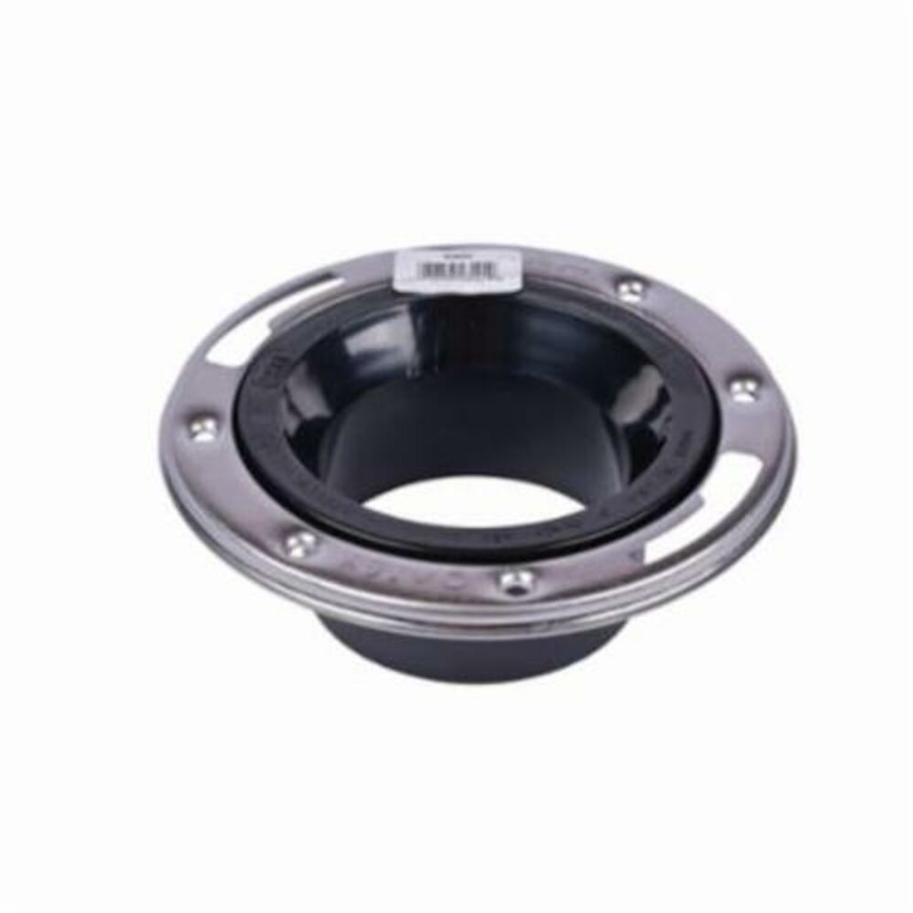 Oatey® 43494 3x4" Pipe Level Fit Closet Flange w/ Stainless Steel Ring, ABS