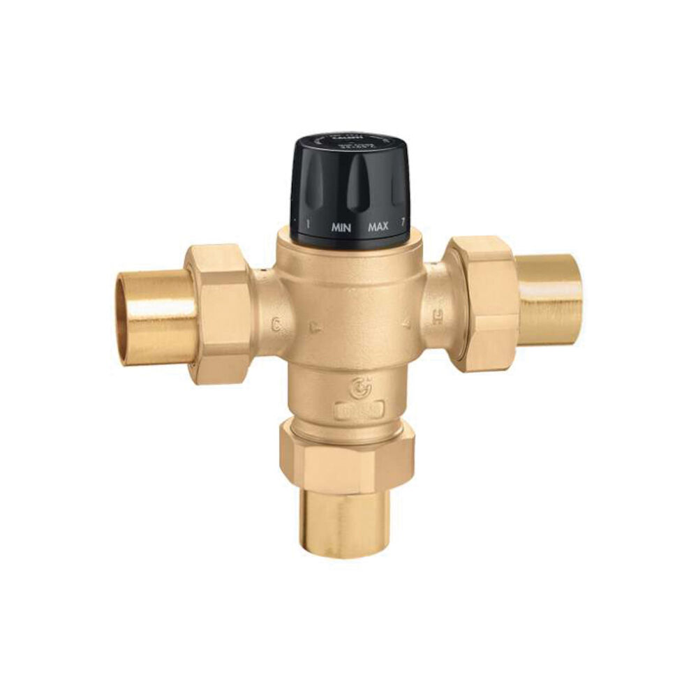 Caleffi 523178A 5321 High-Flow Thermostatic Mixing Valve, 1-1/4 in, C, 200 psi, 4.4 gpm, Brass Body