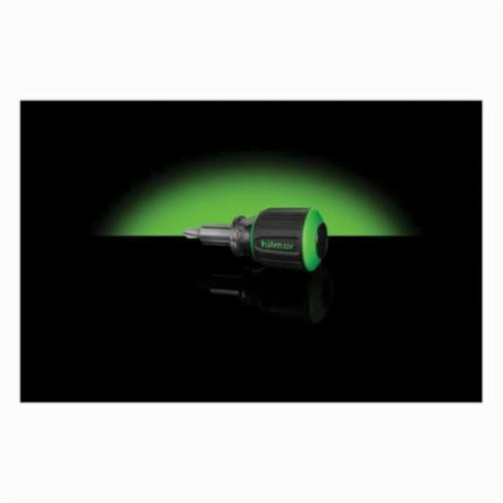 Hilmor® 1891351 6-in-1 Stubby Multi-Tool Screwdriver, 1 Pieces, Slip Resistant Handle, Metal