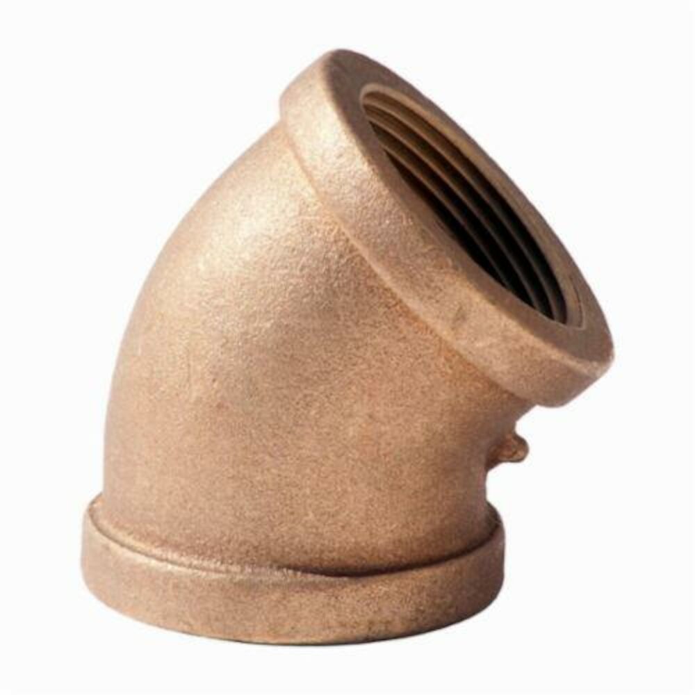 45 deg Pipe Elbow, 1-1/2 in, FNPT, 125 lb, Brass, Rough, Import