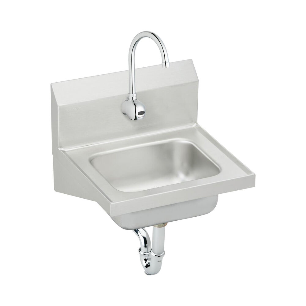 CHS1716SACC Handwash Sink Package, 16-3/4" W x 13" Dx16-3/4" H, Wall Mount, Stainless Steel, Buffed Satin