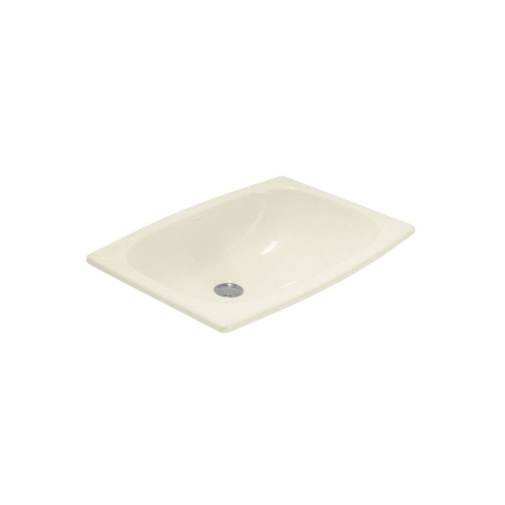 442007-96 Stinson® Bathroom Sink With Overflow, Rectangular, Drop-In Mount, Vitreous China, Biscuit