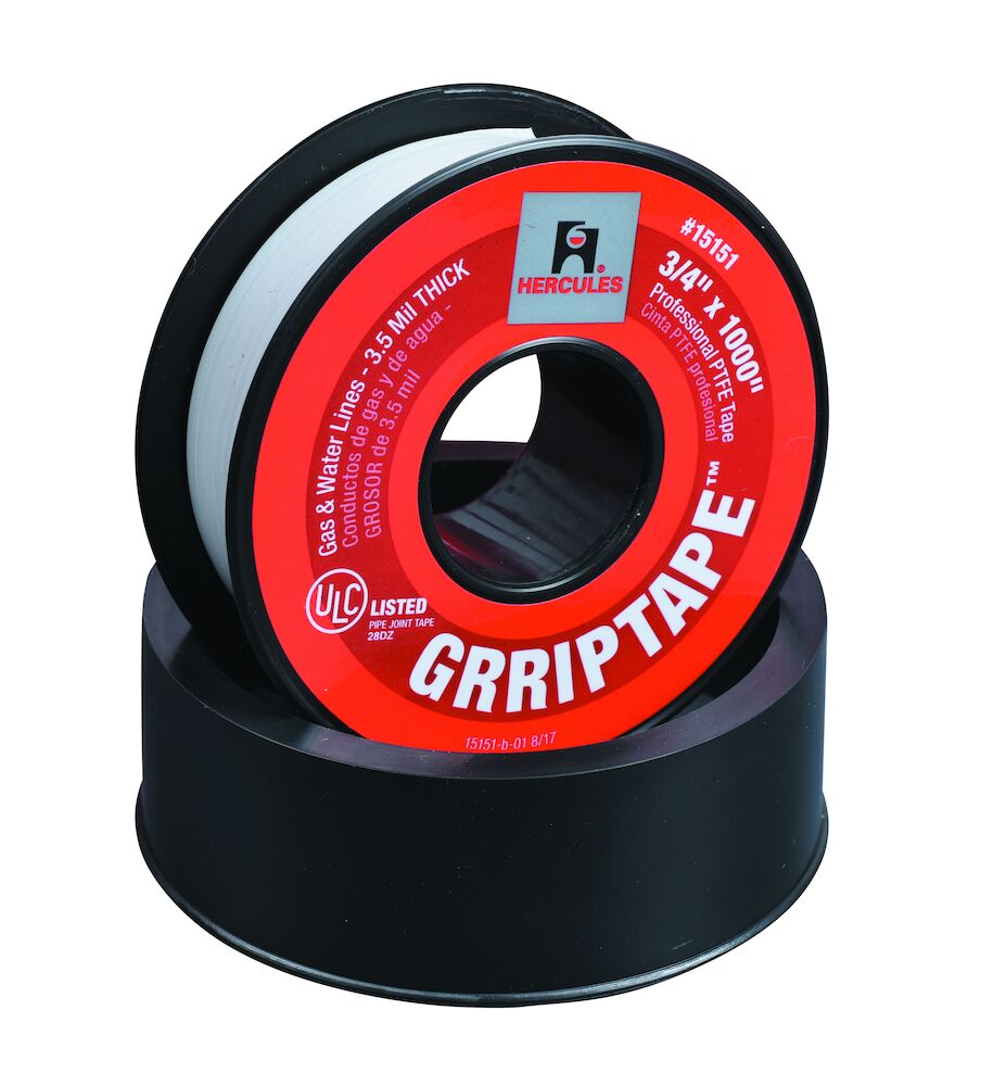 Hercules® 3/4x1000 Grriptape™ Professional PTFE Thread Sealant Tape