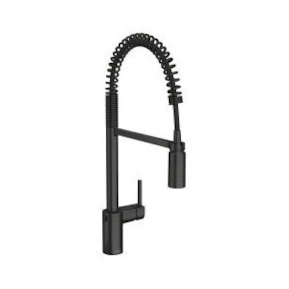 Moen® 5923EWBL Pre-Rinse Spring Pulldown Kitchen Faucet, Align™ MotionSense Wave™, 1.5 gpm, Matte Black, 1 Handle, Domestic