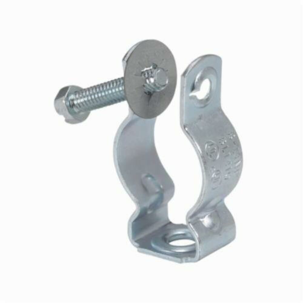 BL1410 Conduit Hanger With Retained Bolt and Thread Impression, 3/4" Conduit, 400 lb Load, Steel, Zinc Plated