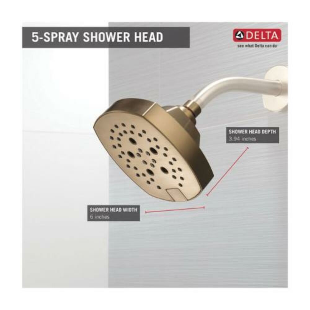 Delta Universal Showering Components 5-Setting H2Okinetic Shower Head, Champagne Bronze