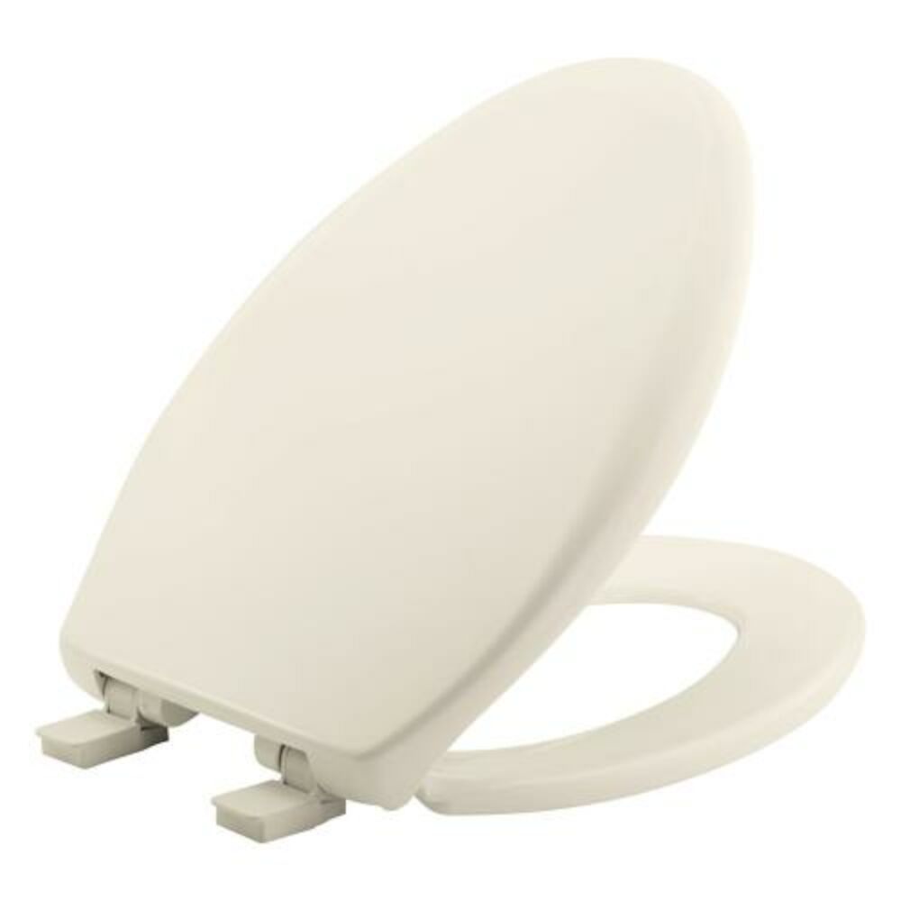 7B1200E4B 346 Toilet Seat With Cover, Elongated Bowl, Closed Front, Plastic, Biscuit, Adjustable Hinge, Domestic